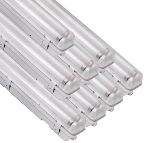 SILAMP Réglette LED étanche Double pour Tubes LED T8 150cm IP65 (boitier vide) (pack de 8)