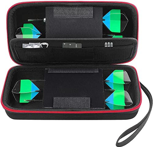 ALKOO Dart Case Holder Bag for 6 pcs Steel and Soft Tip Darts Set, Storage Organizer Holds 6 Darts and Tips, Shafts and Flights Accessories (Cases Only) (Red, Holds 6 darts)