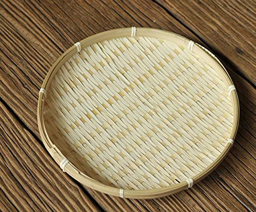 MoonyLI Cesto Rotondo Intrecciato in bambù Cesto portaoggetti Decorativo Cesto portaoggetti Cesto Pane per Tavolo Cesto di Frutta Cestini Piccoli da Cucina per Pane, Frutta e Verdura Pure