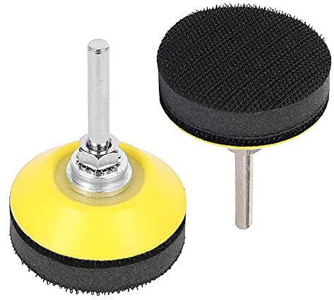 Bestgle 2pcs 2 Inch (50mm) Hook and Loop Sanding Pad Buffing Grinding Wheel Pads for Sanding Discs with 1/4 inch Shank Drill Attachment