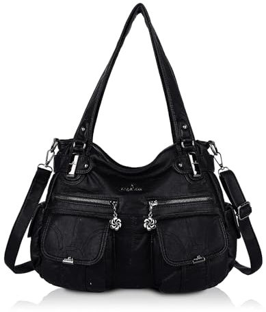 Angel Kiss Tasche Damen Handtasche weiches Leder Taschen Schultertasche Henkeltaschen Umhängetaschen Tragetasche Tote Shopper Groß Hobo Tasche Viele Fächer tolle tasche für Frauen