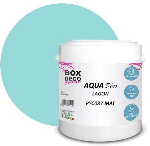 BOX DECO COULEURS Aqua Deco - Pintura de pared acrílica con aspecto mate (2,5 L), color azul