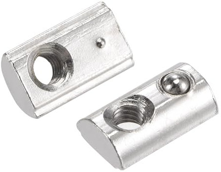 sourcing map M4 T Slot Nuts Roll in Spring T-nut with Ball Carbon Steel for 2020 Series Aluminum Extrusion Profile Rail with 6mm Slot 50Pcs