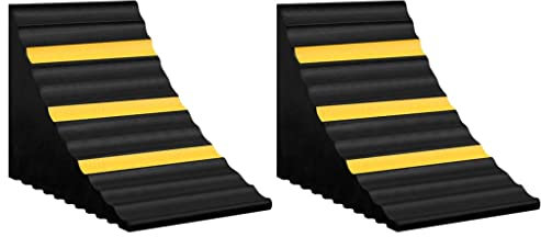 vidaXL 2X Unterlegkeil Unterlegkeile Bremskeile Anhängerkeile Anhänger Keile Hemmschuhe Radkeile Bremskeil Sicherheitskeil 29x16x19cm Gummi