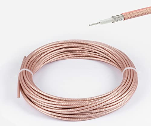 Vecys RG316 Kabel Lågförlust RF Koaxialkabel 50ohm 32.8FT/10M Brun