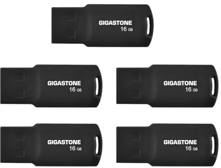 GIGASTONE Paquete de 5 unidades de memoria USB 2.0 V70 de 16 GB, memoria USB 2.0, diseño sin tapa