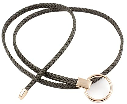 Jalach Schmaler Geflochtener Gürtel 0,8cm breit Damen dünner Flechtgürtel gewebter Gürtel Jeans Kleid Belt