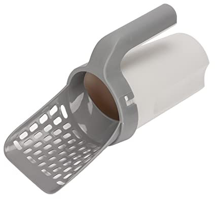 Kattsand Skopa, Löstagbar Små Hål Kitty Litter Scoop med Papperskorgen och Väska, Bärbara Integrerad Kattsandspade Läckagesäker för Hemmet, Djuraffär, Lätt Att Använda, Hållbar