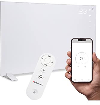 Dream Heat 600 Watt Infrarotheizung mit Touch Panel, Energiesparend, Fernbedienung, WIFI, APP-Steuerung, TIMER Funktion, Elektroheizung, Heizstrahler, Thermostat, Elektrische Heizung, Heater, Infrarot