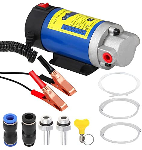 QLOUNI 12V 100W Ölabsaugpumpe Elektrisch Diesel Absaugpumpe 2-3L/min Ölwechselpumpe für Motorölwechsel Ölpumpe für Auto, Motorrad, Boot, LKW, Wohnmobil