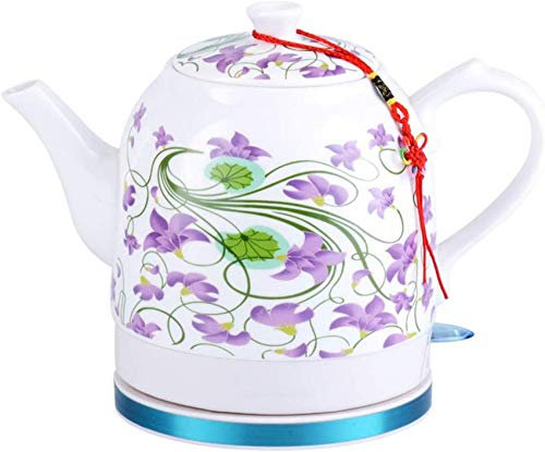 EKAYG Bouilloire Bouilloire Électrique En Céramique Bouilloire À Thé Sans Fil, Bouilloire À Thé Vintage 1.2L, 1200W Eau Rapide, Pour Le Thé, Le Café, La Soupe, Base Amovible, Arrêt