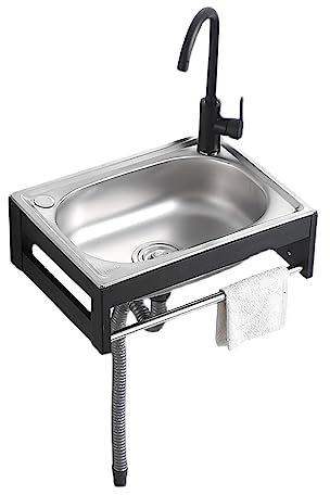 Duchunsheng Lavandino da Cucina Ad Angolo A Parete Piccolo Angolo in Acciaio Inox Risparmiare Spazio, Facile da Pulire, Lavamani Professionale Liscio Durevole Antiruggine, Lavandino da Esterno Bar