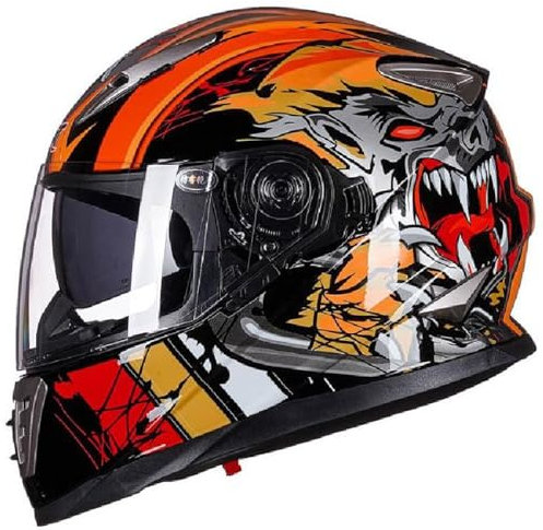 RUYICZB Casque De Moto Intégral Approuvé par Le Dot, Double Pare-Soleil, Casques Rabattables avec Système De Ventilation Électrique, Casque Quatre Saisons pour ATV Crash Racing,H,M