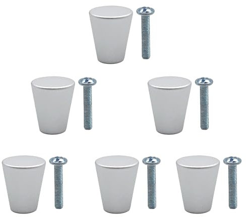 KARELLS Eleganti pomelli per cassetto, armadi, 6 pezzi, colore nero opaco, stile vintage, maniglie per cassetto, mobili da ristrutturazione (argento)