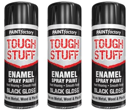 SDMAX Spray Paint Black, Gloss Black, 400ml Can Fast Dry, Acrylic Spray Paint For Metal, Wood, And Paper, Rust Resistant, Perfect For Indoor And Outdoor Use (3 Pcs)