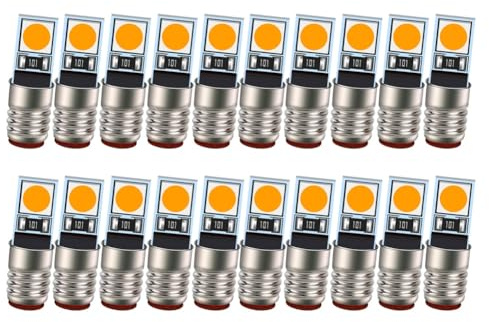 Ruiandsion E5 Model Train Layout E5.5 Screw Bulb Lamps 3000K Warm White 100LM AC/DC 12V 3030 LED Chip for Modle Locomotive(20pcs)