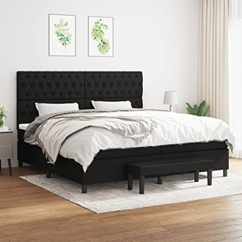 Juroupi Boxspringbett mit Matratze Schwarz 200x200 cm Betten Bett Mit Matratze Bett Boxspringbett Schlafzimmer MöBel Stoff - 3136863