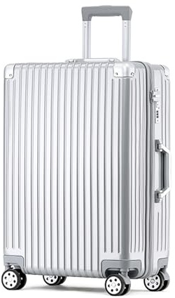 Meoky 28 tums handbagage stora resväskor noble travel resväska Lätta PC Hard Shell Resväskor med hjul,Silver,26in