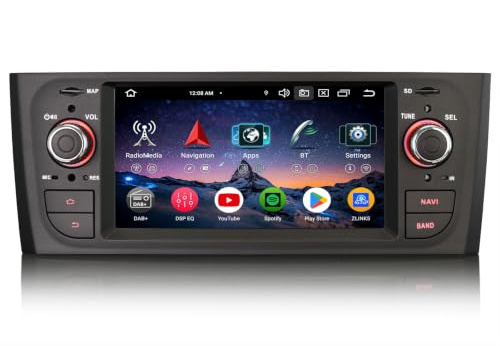 Erisin Android 16 Autoradio per Fiat Grande Punto Linea CarPlay Bluetooth | 8-Core 4GB+64GB GPS Navigatore con Schermo Wireless Android Auto WiFi 4G DSP DAB+ USB FM RDS TPMS Canbus Comandi al volante