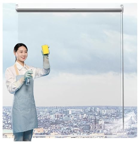 Transparent Roller Blinds,Patio Transparent Roller Shades,Heavy Duty Waterproof Roller Shades,Transparent Pvc Roll Up Shade Blinds Outdoor windproof Side Panels,0.5mm Thick(W105*H200cm/W41.33*H78.74in