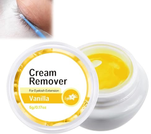 Wimpernkleber Entferner Cream, Lash Remover, Remover Wimpernverlängerung, Wimpern Extensions Entferner, Wimpern Entferner Für Extensions, Lash Extensions Entferner, Eyelash Glue Remover 5g (Vanilla)