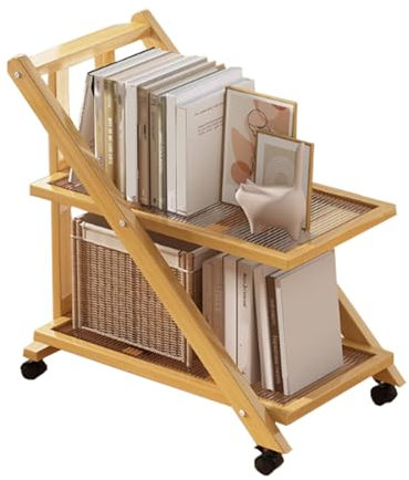 CUXAHO Glastisch Beistelltisch, Klappbar Tablett Tisch Sofatisch mit Rollen,mobiler Couchtisch Kaffeetisch, Wohnzimmertisch,Nachttisch Stauraum für Schlafzimmer, Wohnzimmer(Giallo,45x32x57cm)