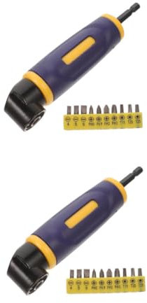 jojofuny 2sets Cordless Right Angle Drill Driver Angle Bit Attachment and Vanadium Construction