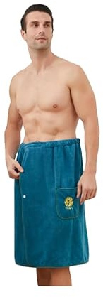 Badetuch Herren Saunakilt mit Klettverschluss Saunahandtuch Elastisch Verstellbar Saunasarong Schnelltrocknend Saunakleid Gummizug Duschtuch Männer Tragbar Saunatuch für Spa Schwimmen Fitnessstudio