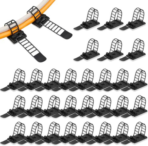 Lot de 30 supports de câbles autocollants 25 × 18 mm pour bureau pour la maison et le bureau