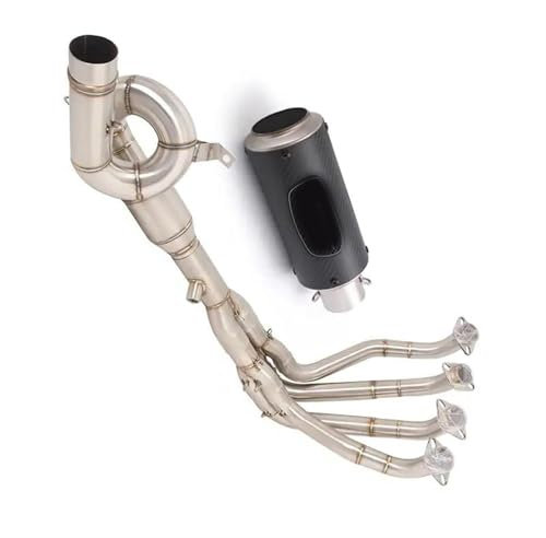 MKYOKO Slip On Motorcycle Full Exhaust System Front Link Pipe Stainless Steel Carbon Fiber Muffler Silencer For K&awasaki Z900 Z 900 2017 2018 2019