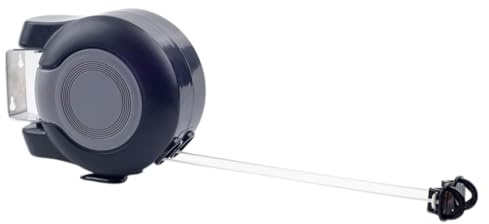 VIROSA Retractable Washing Line 30m – Dual Clothesline Dryer with Twin Cable – Heavy Duty Wall Mounted Laundry Reel for Indoor & Outdoor Use – Space-Saving Tangle-Free Design – Black