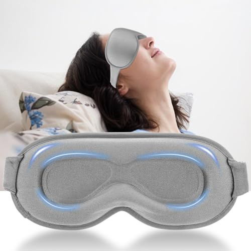 Heclia Masque de sommeil pour les yeux - Blocage complet de la lumière - Masque de nuit - Respirant - Doux - Avec bande élastique réglable - Pour les voyages, la maison, le sommeil, la méditation