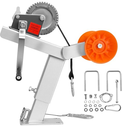 VEVOR Supporto per Verricello per Rimorchio per Barche con Rullo, Carico da 544 kg Supporto per Verricello per Barche con Bullone a U per Timone di Traino da 50,8-76,2 mm x 76,2-101,6 mm