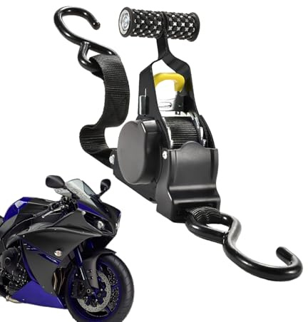 Cinghie a cricchetto retrattile - Cravatta per bagagli, cricchetto facile da contenere, sicura durevole per moto da carico | Robusta fascia doganale pesante con per rimorchi moto camion
