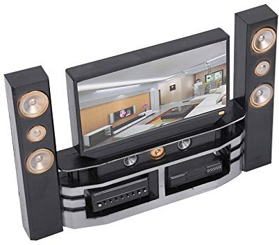 Miniature Television Cabinet Furniture Set for Dollhouse,Plastic,20.5x3x13.7cm,Suitable for 11.5in 30cm Dolls