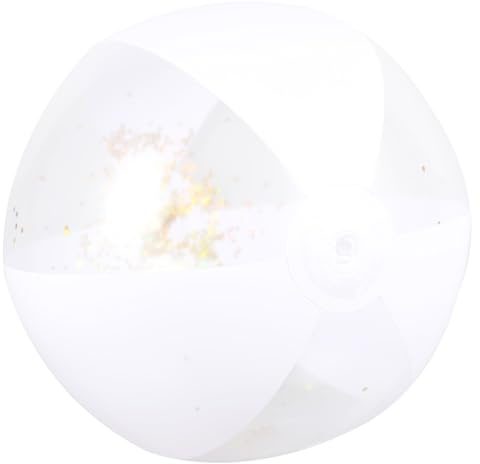 SUPVOX 3 Pezzi Palloni da Spiaggia Gonfiabili Paillettes 36 Cm Bianco Oro Giochi d'Acqua per Bambini Bomboniera per Feste in Piscina e Giardino