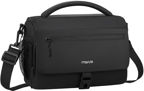 MOSISO Camera Bag for Photographers, Camera Sling Bag&Rain Cover, Black | Crossbody Bags for DSLR/SLR/Mirrorless Cameras, Waterproof Padded Camera Case with Bottom Tripod Holder for Canon/Nikon/Sony