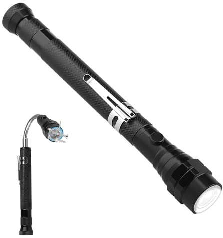 Telescopic Magnetic Pickup Tool Fathers'Day Gifts for Men Dad 3 Bright LED Light Torch Technology Gadgets Multi Function Rotatable for Brother Husband DIY Birthday Tools Checking Narrow Gaps Nooks