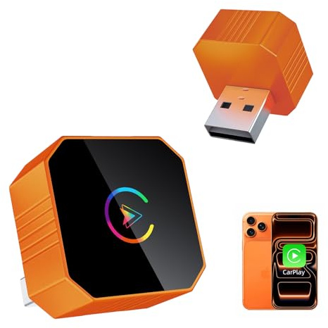 MYCIMRE Wireless CarPlay Adapter für iPhone, 2026 Upgrade Wireless Carplay, Plug und Play, USB/Type-C, Schnelle und Stabile Verbindung CarPlay Wireless Adapter für iOS 10+ & Autos ab 2015