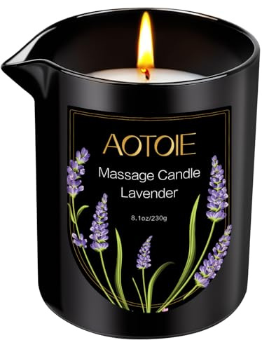 Massagekerze für Paare,240ml Niedrige Temperatur für Massage kerzen mit öl | Lavendel Kerze,100% Sojawachs,Home SPA,Tiefen Entspannung & Stressabbau,Geschenk für Frauen