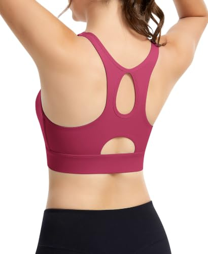 JoyGirl Zip Front Sports Bras Women High Impact Support Bra