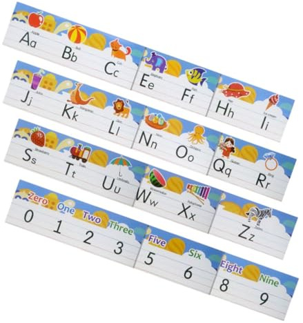 HOOTNEE Bacheca Adesiva Numeri e Alfabeto 0-9 e 26 Lettere Inglesi, Set Educativo da Muro per Aula, Materiali Resistenti alle Macchie, Colori Vivaci e Facile Installazione