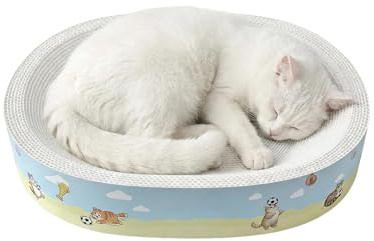 Cat Scratcher Bed - Football-Shaped Plant Fiber Bed,Cat Scratchers for Indoor Kitten,for Play Carpet Furniture Wall Couch Door Protection Kitten Small Medium Large Breed