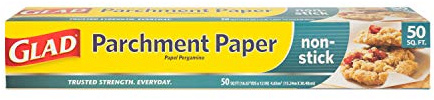 Glad Parchment Paper for Baking | Rolled Parchment Paper for Baking and Food Storage | 50 Square Feet White Parchment Baking Paper from Glad for Everyday Use