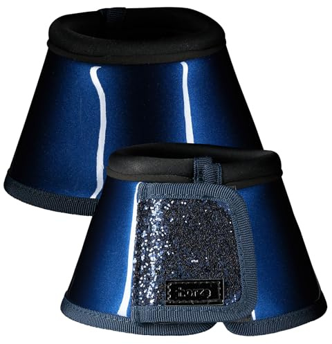 HORZE Hufglocken mit Glitzer, Blau, L