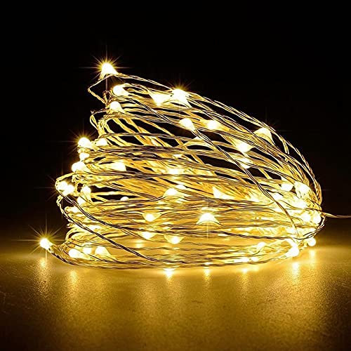Jsdoin Lucine Led Decorative a Batteria,5M 50 LED Filo Luci Natale Led, Fairy Lights, Lucine Decorative per Camera Natale Interni e Esterni,Casa, Feste, Matrimonio (4 Pezzi, Bianco caldo)