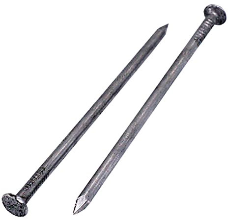 Marcopol Lot de 150 clous de construction en acier 2,5 x 50 mm Tête ronde plate multi-usage clou fil brillant commun travail du bois (150, 2,5 x 50 mm)