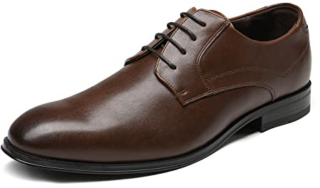 Bruno Marc Uomo Scarpe Eleganti Derby Vintage Elegante Stringate Basse Allacciare Sposa Oxford,Size 45,Marrone/Scuro,SBOX229M-E