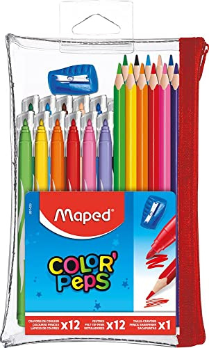 Maped - Trousse Garnie Color'Peps - crayons de couleur, feutres