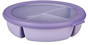 Mepal – Scodella bento bowl Cirqula – Contenitore bento box per frigo, freezer e microonde – 3 scomparti per separare gli alimenti – Contenitore per la preparazione dei pasti – Vivid lilac